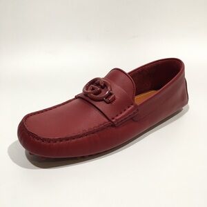 GUCCI INTERLOCKING G DRIVING MOCCASINS -RED CALF LEATHER -MEN’S US 9 -NEW